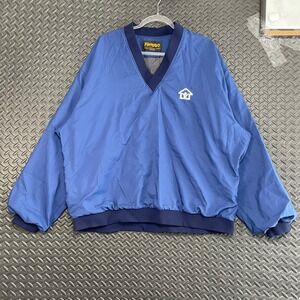 Vintage Foresters Navy Blue V‎ Neck Windbreaker Pullover Jacket Men's Size XXL